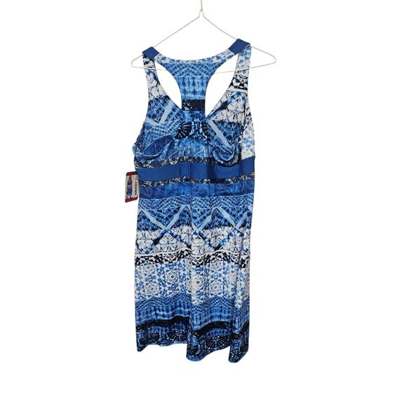 Gerry Women's RacerbackTravel Dress Sz Medium Sleeveless NWT Blue Striped Bra - Picture 5 of 8